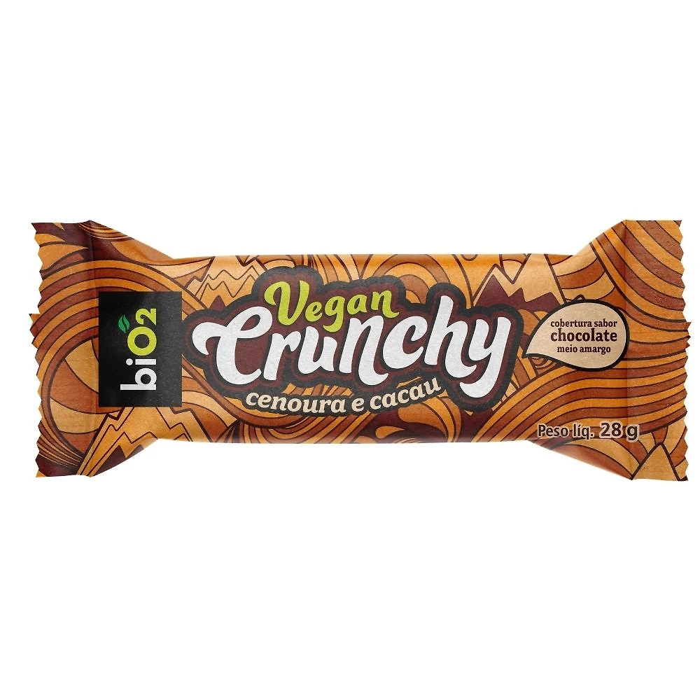 Barra de Cereal Bio2 Crunchy Vegan Cenoura e Cacau 28G