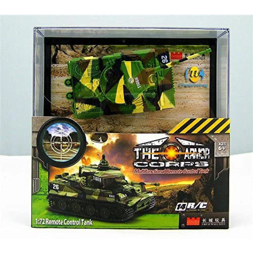 Cheerwing Carrinho de Controle Remoto Tanque de Guerra Exército Giratória 360 Recarregável Verde Camuflado