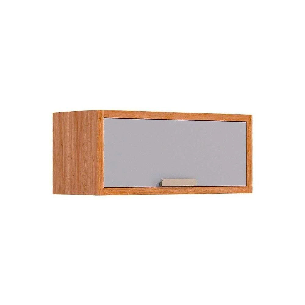 Armário Aéreo P- Cozinha Celeste C- 1 Porta Basculante 80cm Cinamomo-platina - Mgm