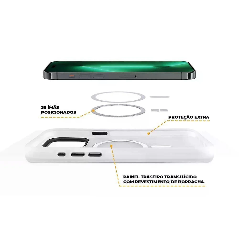 Kit Capa Magsafe Pro Transparente E Pelicula Ultra Glass Para Iphone 15 Pro - Gshield