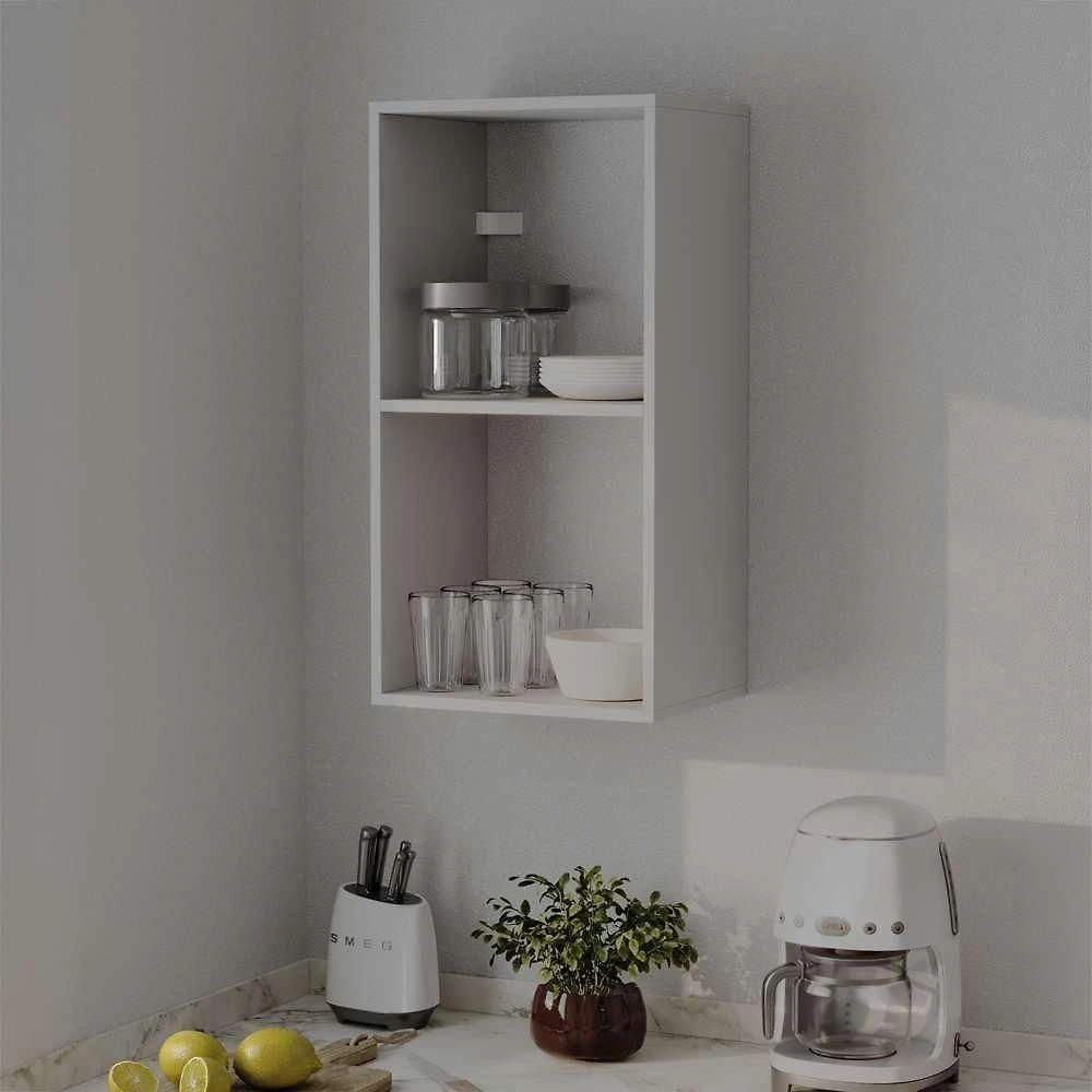 Nicho Aéreo Gusto 41CM 1 Porta MDP Fosco Branco Mercado das Prateleiras