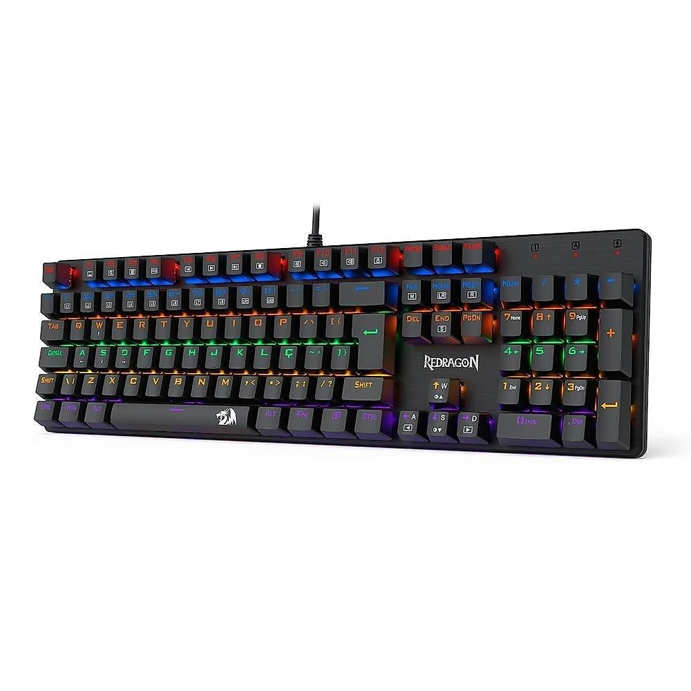 Teclado Mecânico Gamer Redragon Valheim Rainbow, Switch Brown, ABNT2, Preto - K608-R (PT-BROWN)