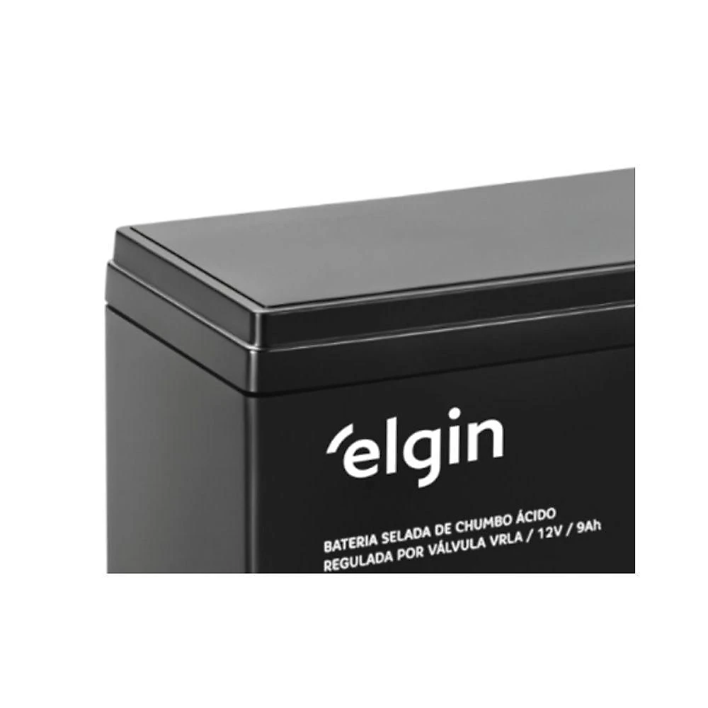 Bateria Selada Elgin VRLA 12V 9Ah Terminal F2 para Nobreak Alarme e Iluminação