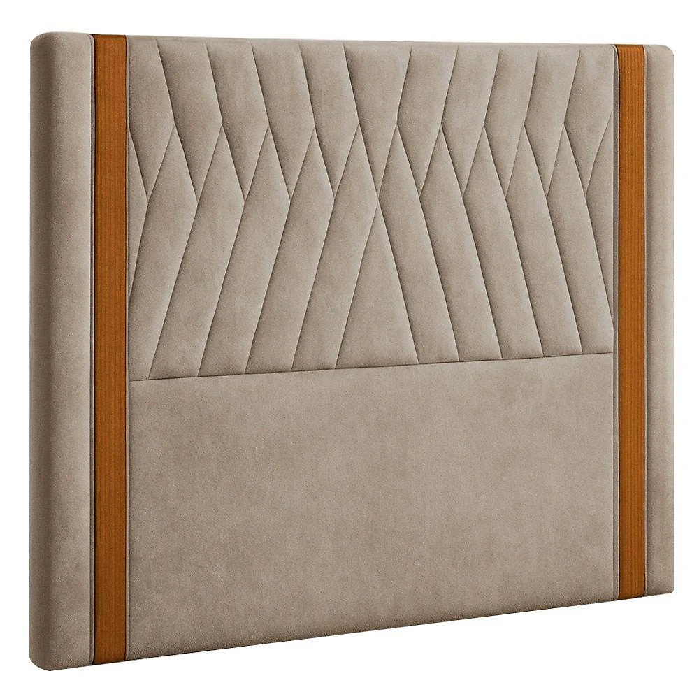 Cabeceira Para Cama Box Casal 140 Cm Mali Veludo Bege - Nexta Casa