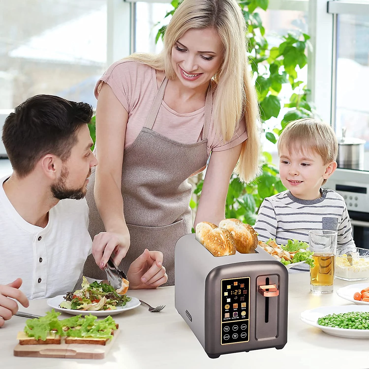 SEEDEEM Torradeira Elétrica 2 Fatias com 7 Níveis de T ostagem 1350W110V Prata