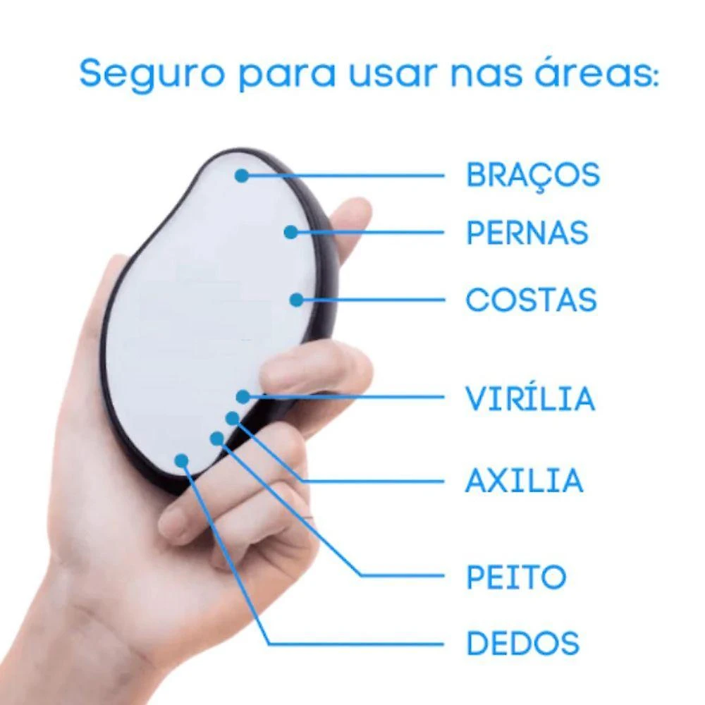 Pedra Depiladora Cristal Magico Remove Pelos Do Corpo Higienizador Pele Limpa Maos Braços Pernas Rosto