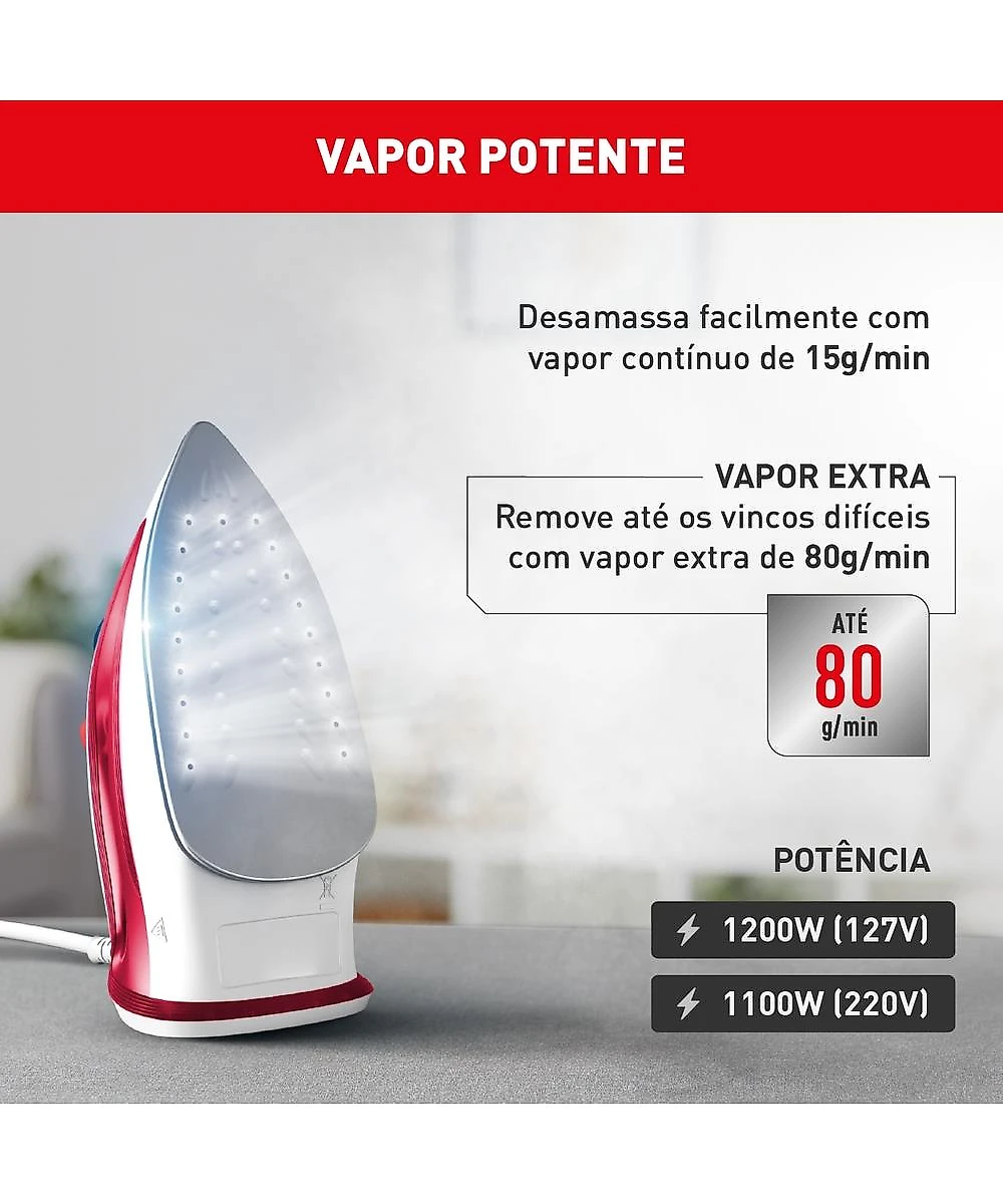 Ferro a Vapor Arno Essentialgliss com Base Antiaderente FMQ