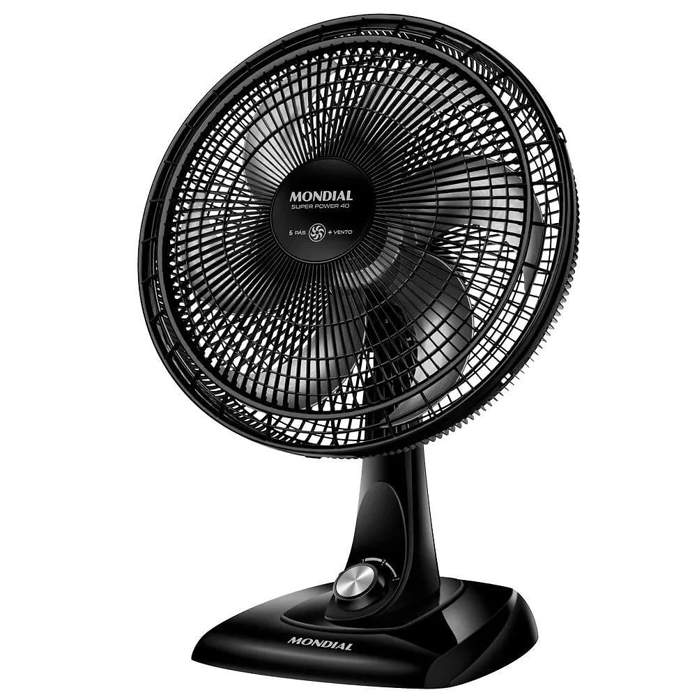 Ventilador De Mesa Mondial Super Power 6 Pás 3 Velocidades 40cm Preto VSP-40-B 220V