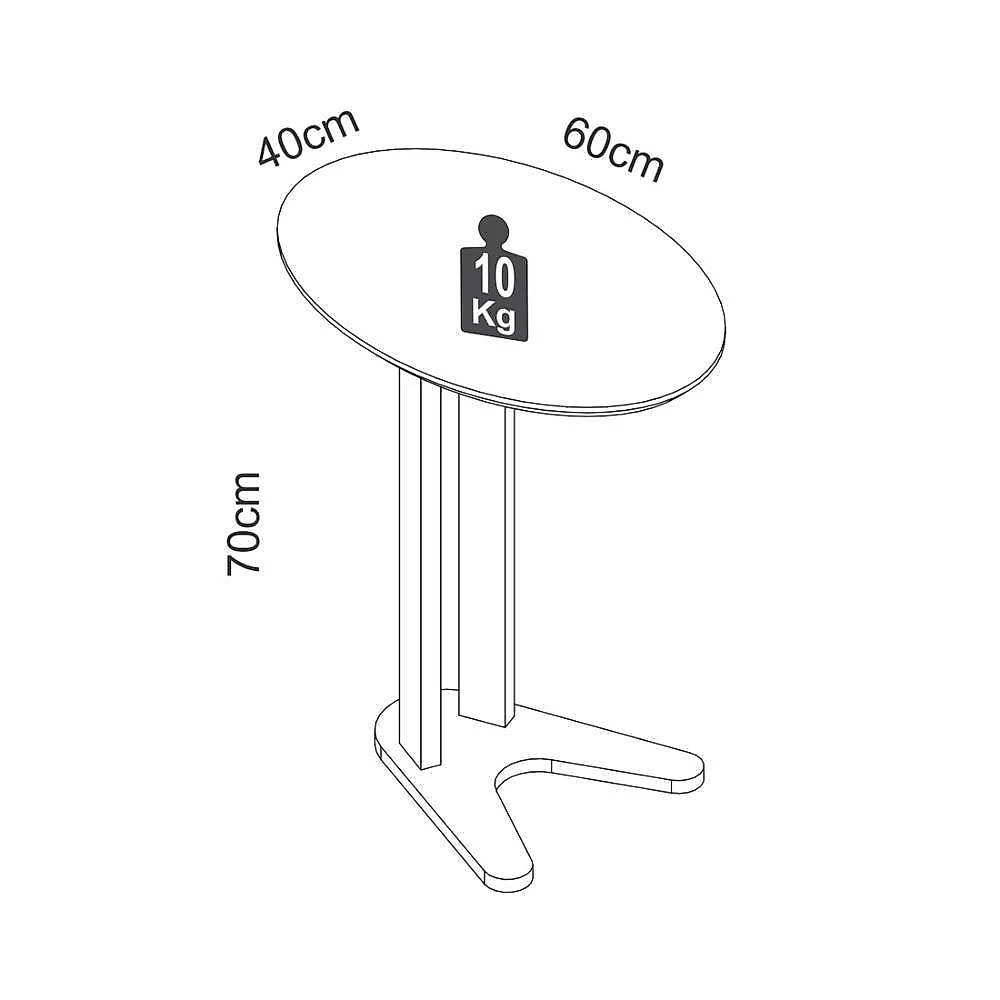 Mesa Auxiliar Nature Redonda MDF 40CM Rosê Dalla Costa webcontinental-7899676650212