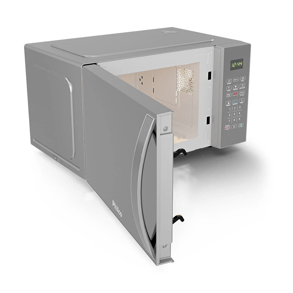 Miniatura Microondas Philco 28L PMO30S Espelhado 1100w com Função Tira Odor e 6 Receitas Pré Programadas Prata - 220V