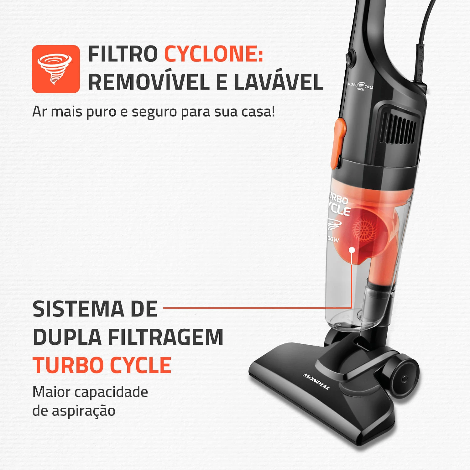 Miniatura Aspirador de Pó Mondial Turbo Cycle AP-35 127V