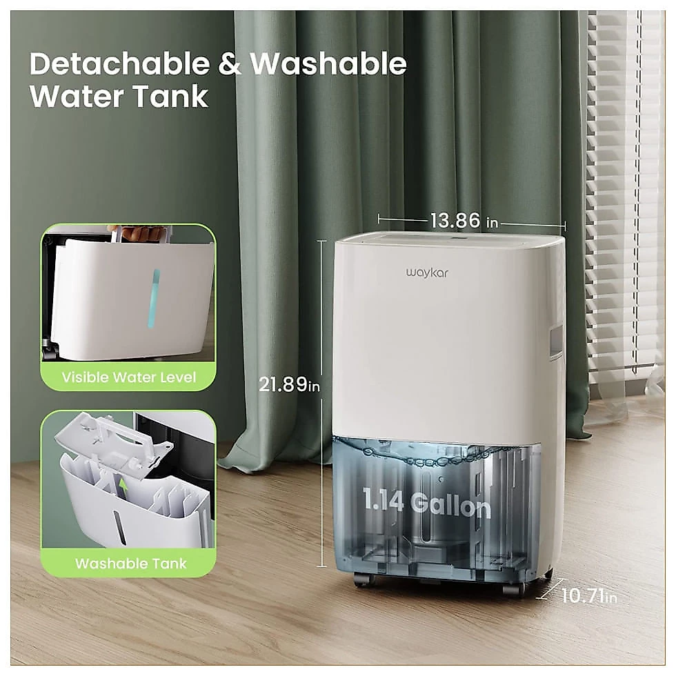 Desumidificador para Grandes Ambientes 4.3L até 460 m2, 110V, Waykar, Branco