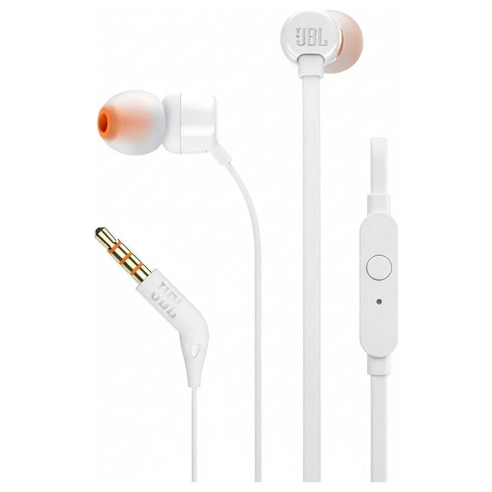 Fone de Ouvido Intra-Auricular JBL T110 Pure Bass com Microfone Branco