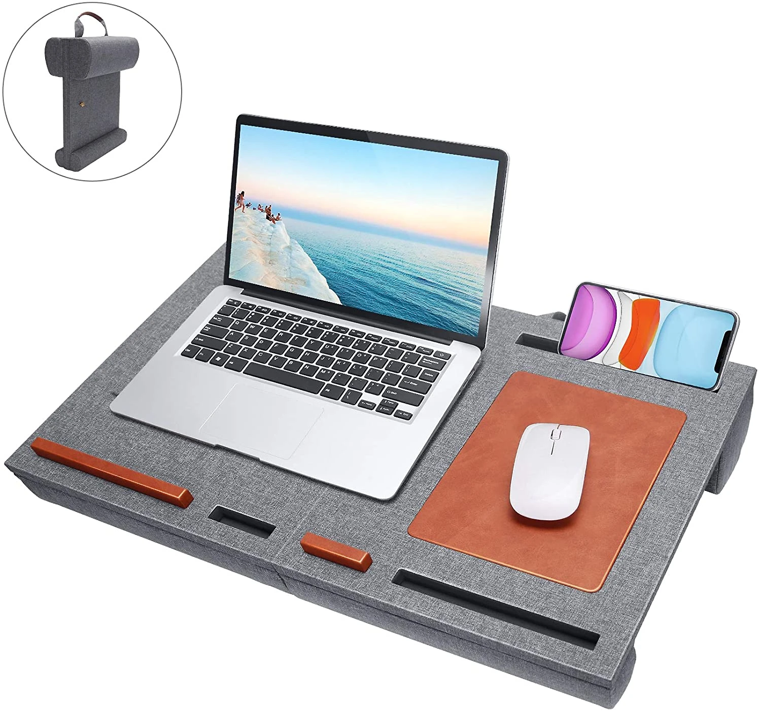 Suporte de mesa dobrável para laptop ajustável com mouse pad bandejas para laptop Suporte de cama para notebook MacBook mesas dobráveis portáteis