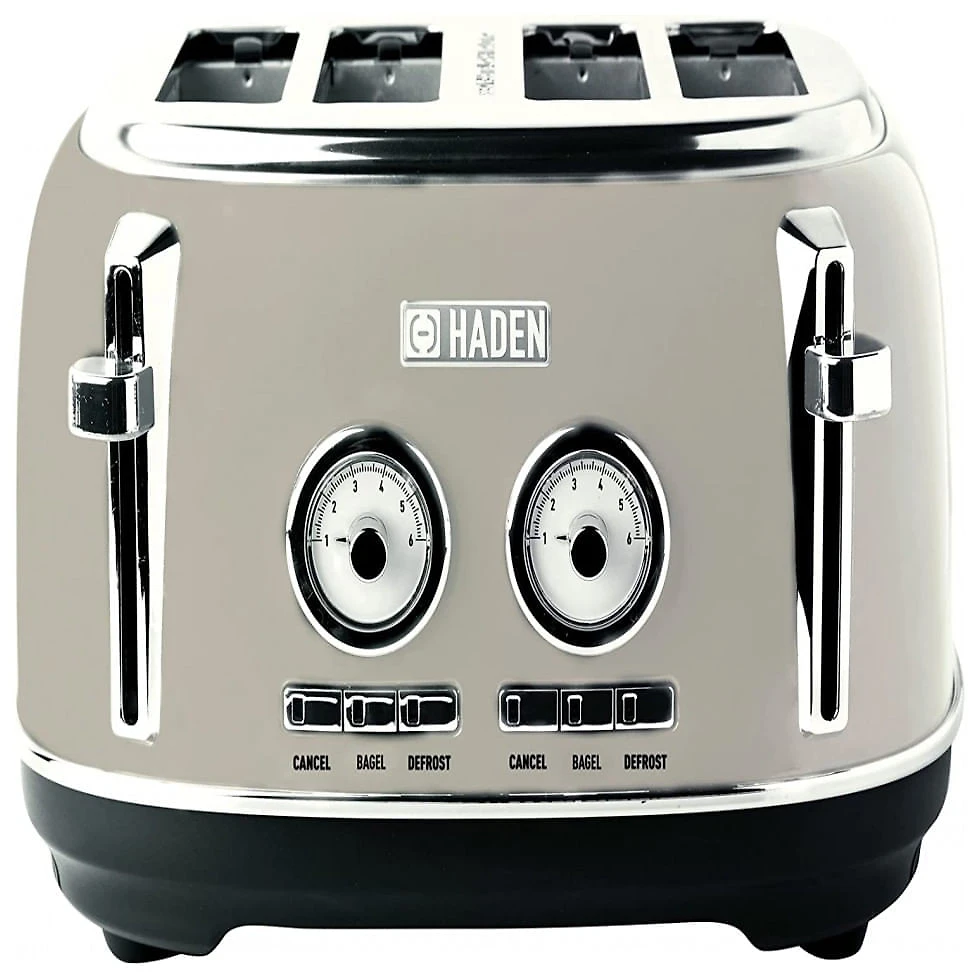 Torradeira Elétrica 4 Fatias com Função Descongelar e Bandejas de Migalhas Removíveis, 110V 1500W, Haden 75039, Cinza