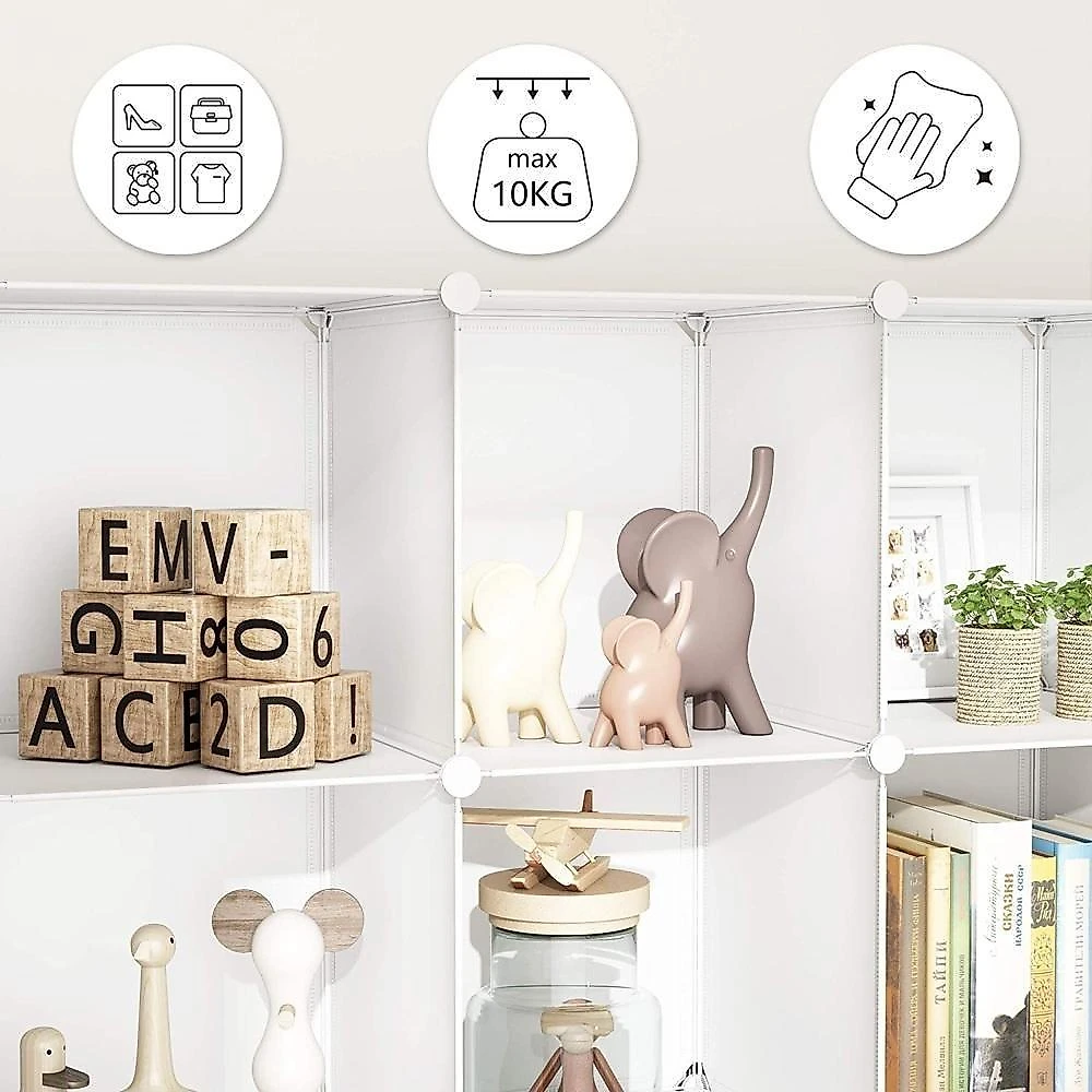 Armário Infantil Modular com 6 Módulos 70CM Plástico e Fio de Aço Cromado Yeet webcontinental-7894031776736