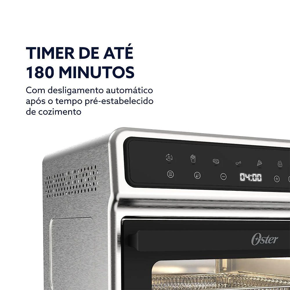 Forno e Fritadeira sem Óleo Oster Digital Pro 25L 1800W Preto 220V
