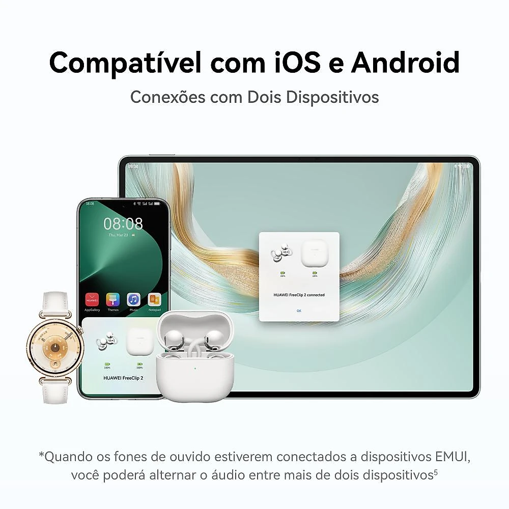 HUAWEI FreeClip 2 | Fone de Ouvido Bluetooth Sem Fio | Design em C | Chamadas Nítida FONE DE OUVIDO SEM FIO BLUETOOTH HUAWEI FREECLIP 2 - Azul