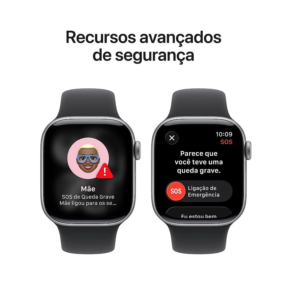 Apple Watch Series 11 GPS - Caixa cinza-espacial de alumínio – 42 mm - Pulseira esportiva preta – M/G