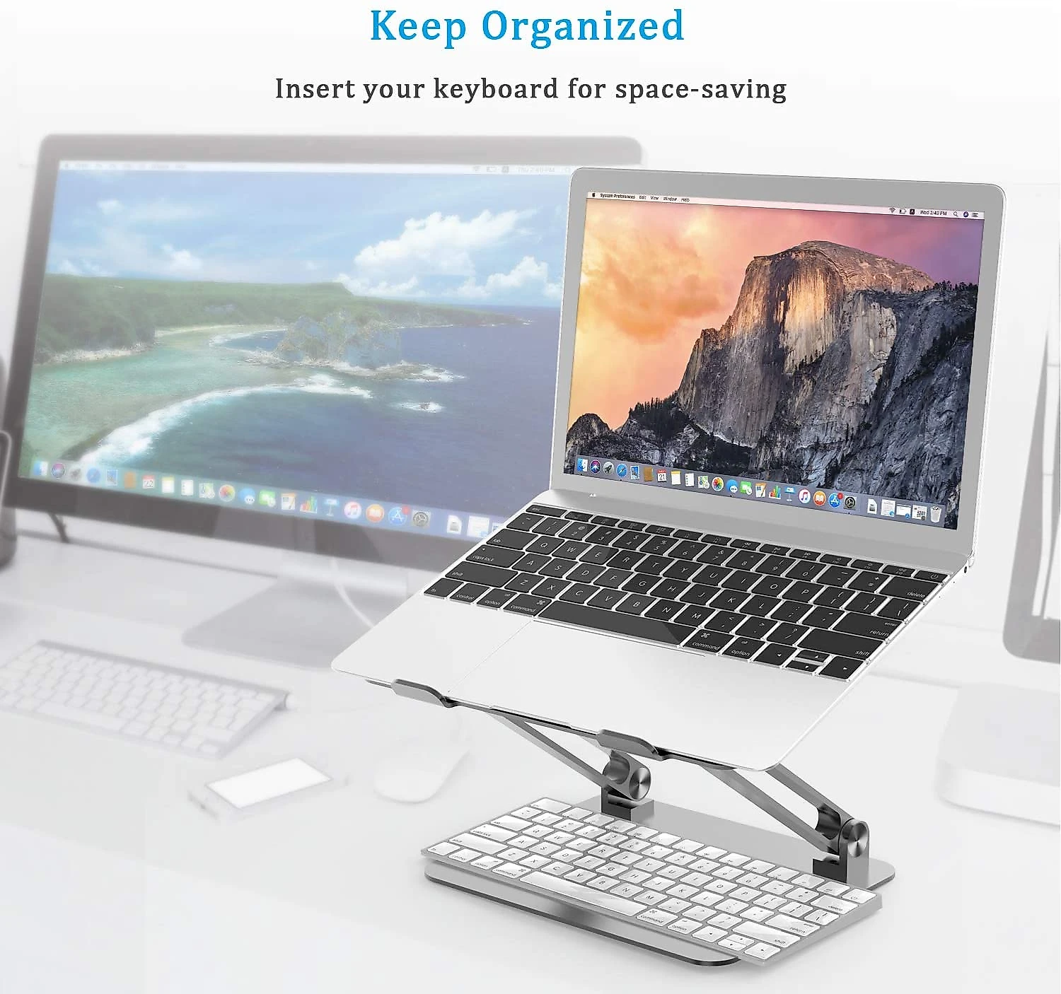 Suporte Ergonômico Laptop Boyata Ajustável Dobrável 2844Cm Prata