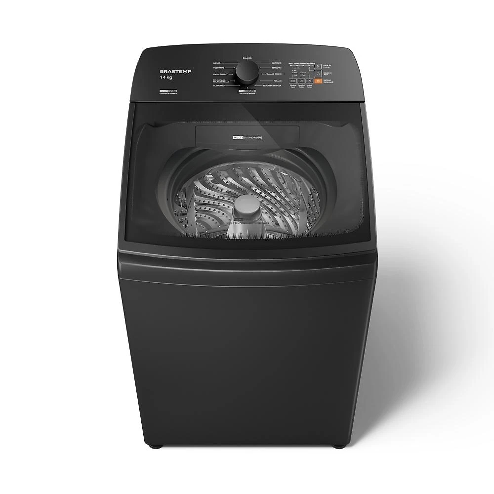 Máquina de lavar 14kg brastemp bwj14a9 platinum smart sensor cinza