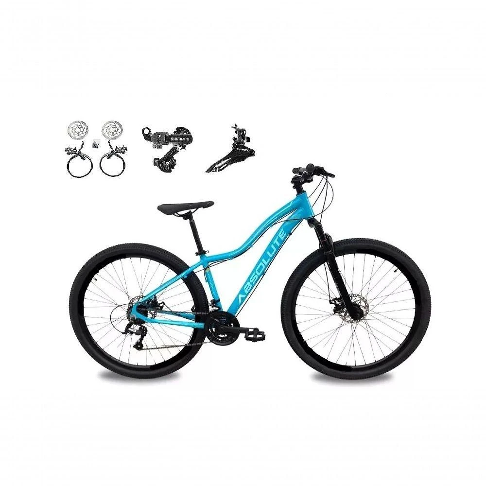 Bicicleta Aro 29 Absolute Hera Feminina 21v Alumínio Câmbios Shimano Freio Hidráulico Azul 17