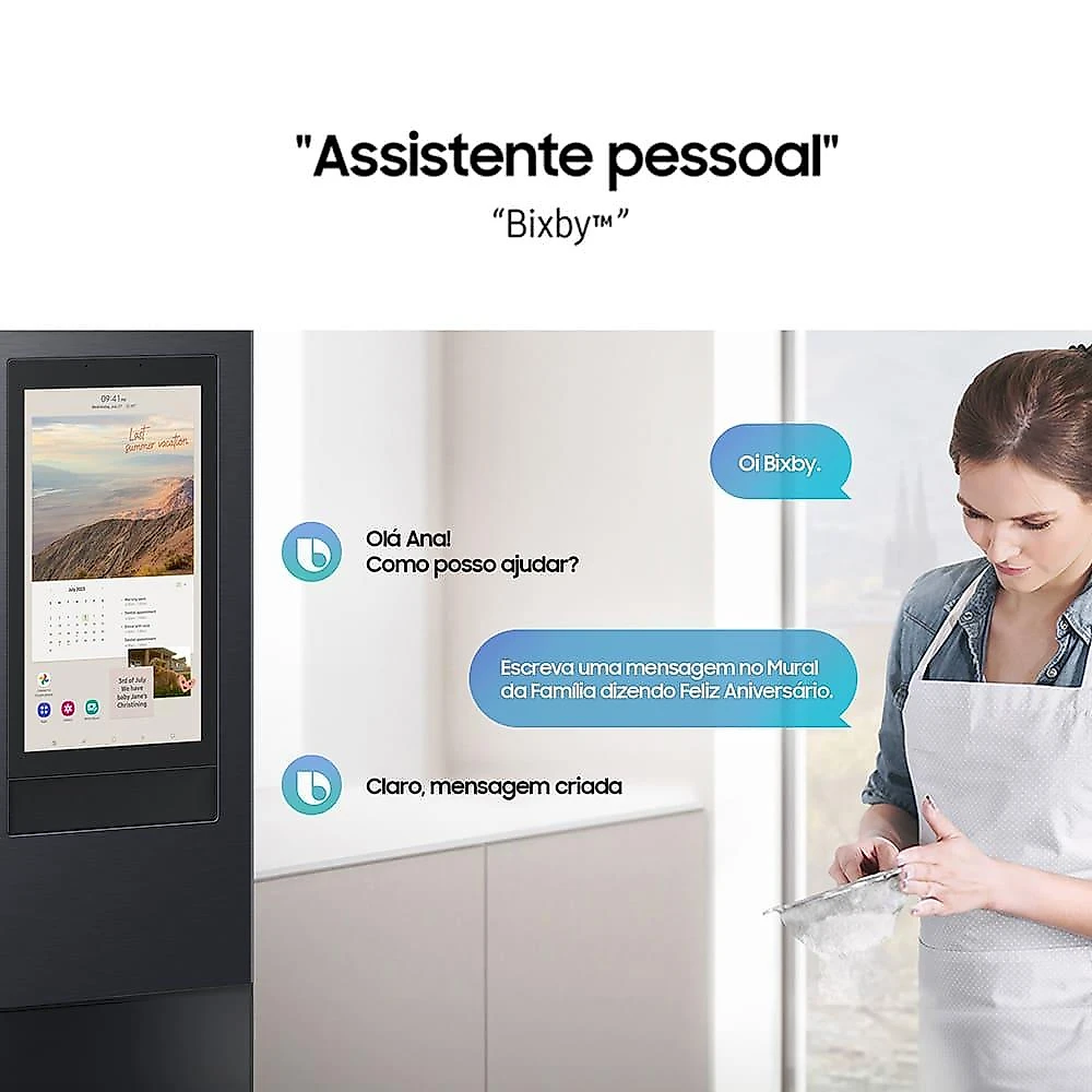 Geladeira smart samsung frost free french door rf27 com soundbar 564l - black inox 110