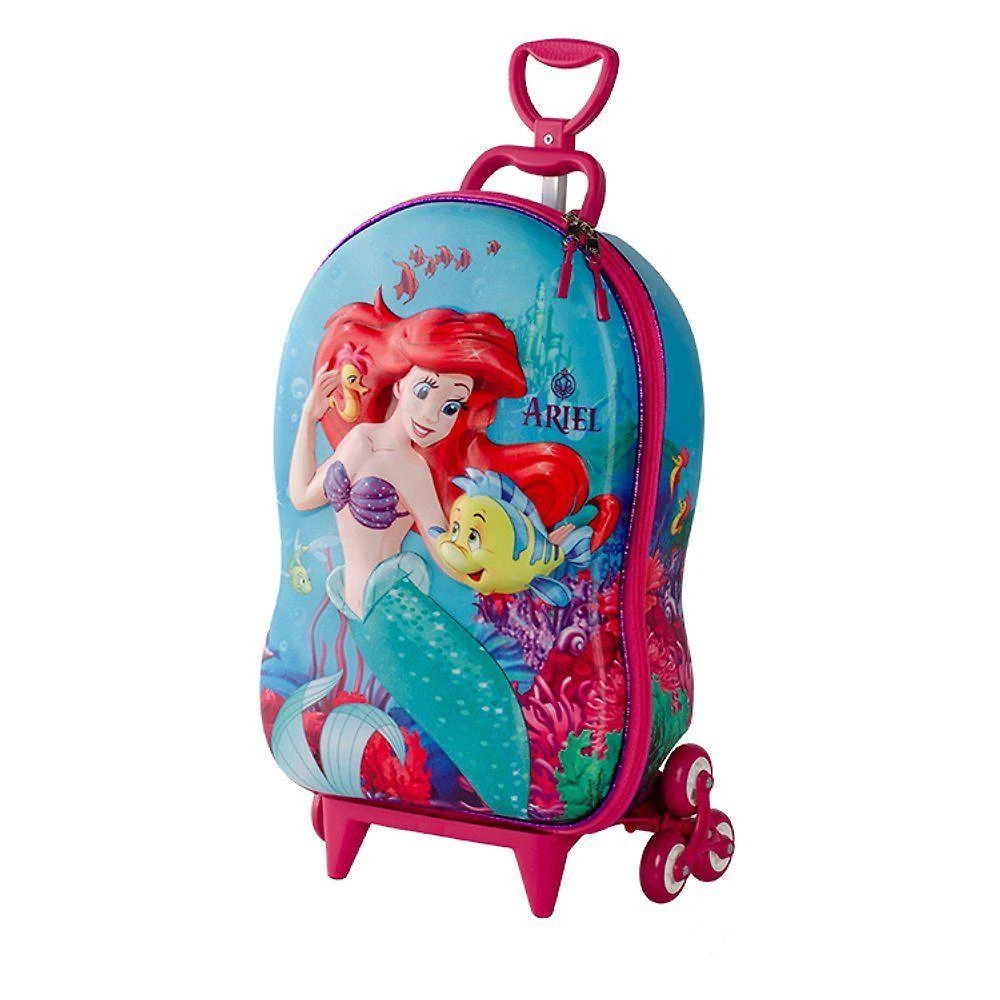 Mala Infantil 20L em Poliéster com Estampa Pequena Sereia 3D e Fechamento em Zíper Verde