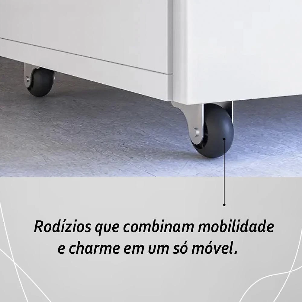 Armário Bancada De Cozinha 2 Portas Com Mesa Retrátil Dual - Branco