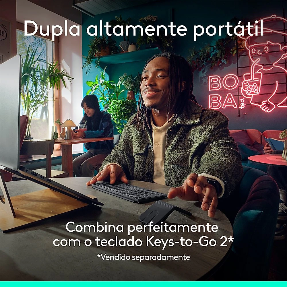 Mouse Sem Fio Logitech Mobi Fold Dobrável com Touch scroll e 4K DPI Grafite - 910-007601