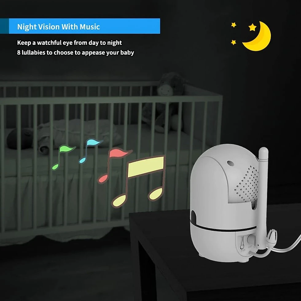 Baba Eletrônica com Visão Noturna e Áudio, HelloBaby HB65501, Branca