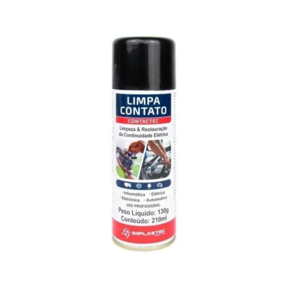 Spray Limpa Contato Implastec Contactec para Informática Eletrônica Elétrica 130g 210ML