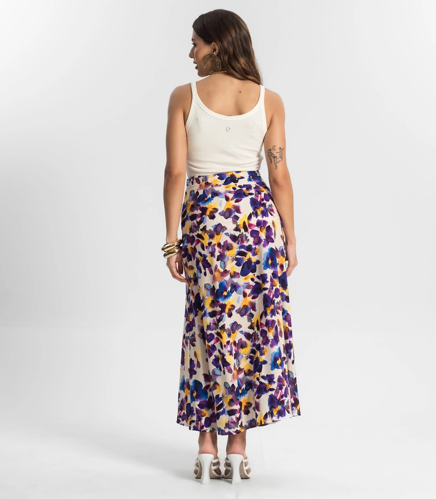Miniatura Saia Longa Estampada Endless Roxo G