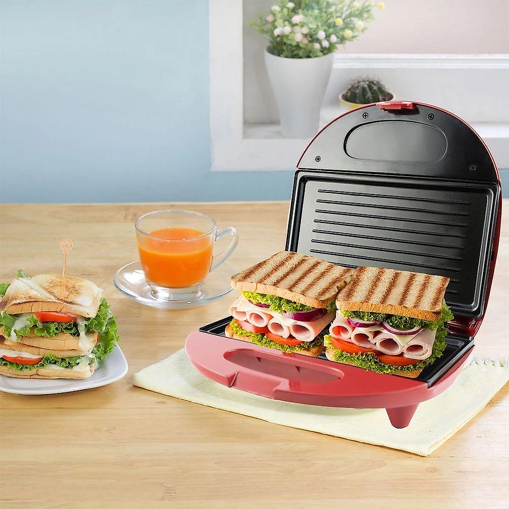 Grill e Sanduicheira Philco Mini Grill Inox 750W Vermelho 220V com Luz Indicadora
