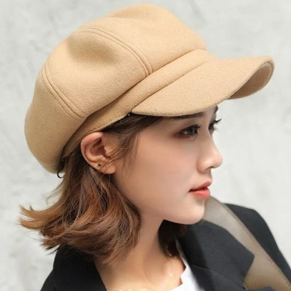 Boina Gorro Chapéu OEM Boina 0358 Marrom Aveludada com Forro Liso para Visual Casual Unissex