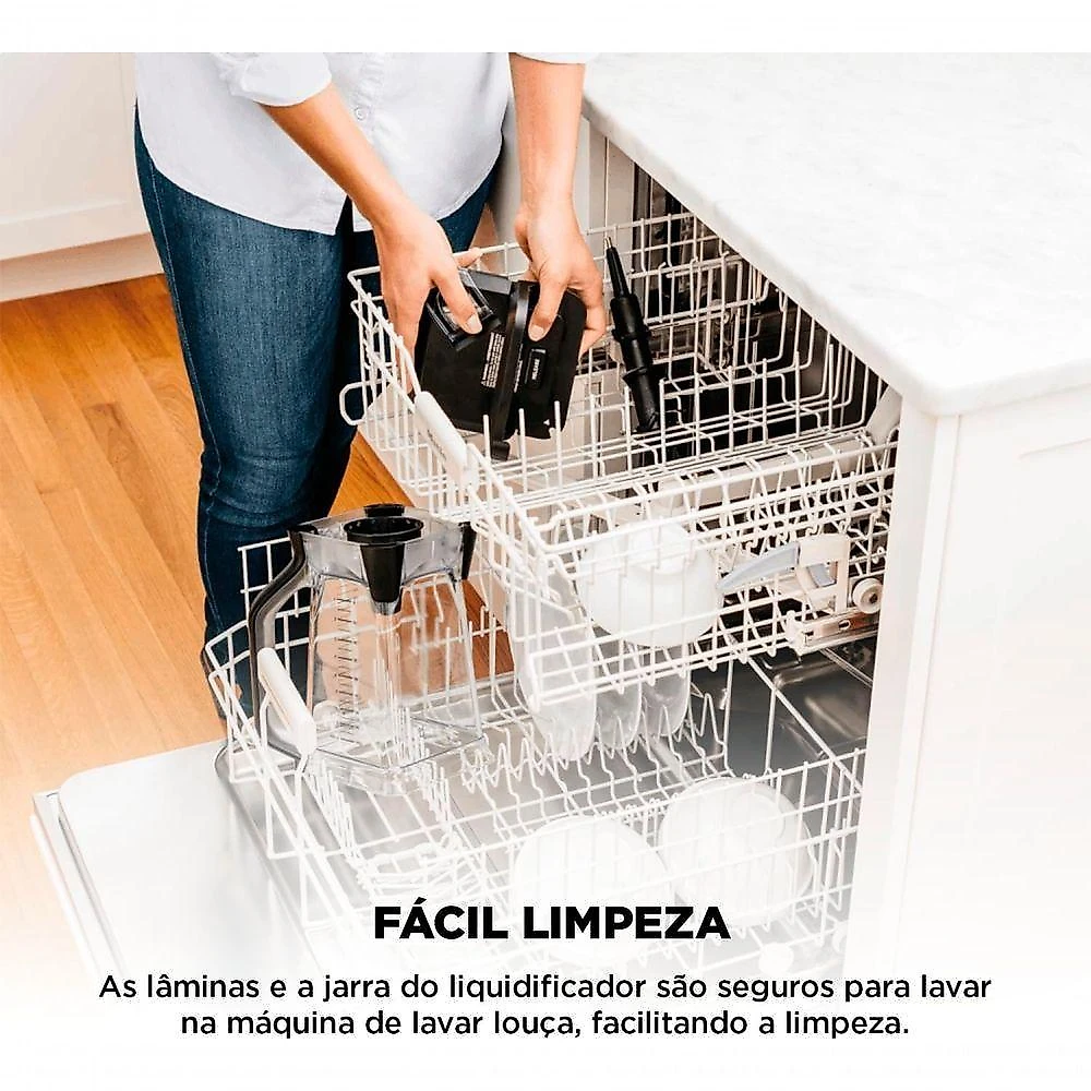 Liquidificador Ninja Total Crushing Auto-IQ 2,1L Tritan 3 Programas Automáticos Preto 110V