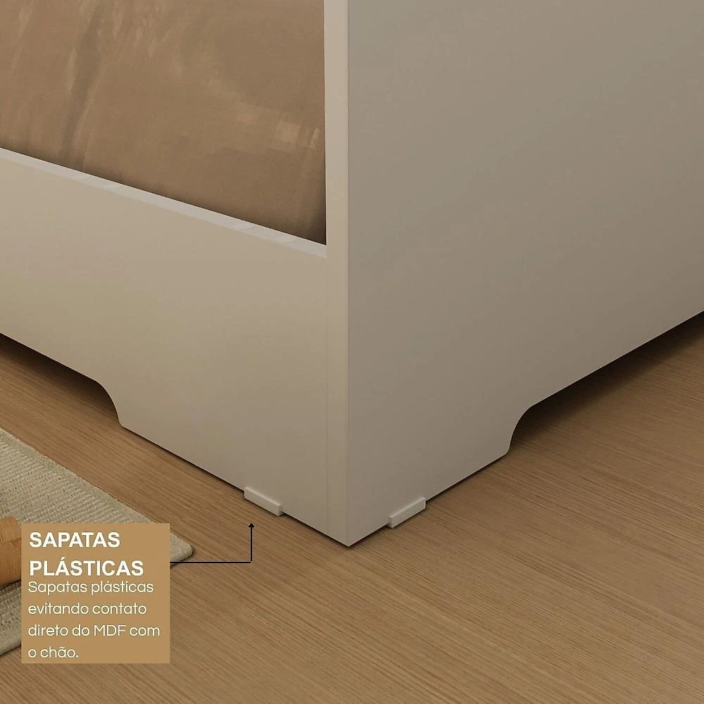 Cama Infantil de Solteiro Montessoriana em 100% Mdf Premium Mark Branco TX