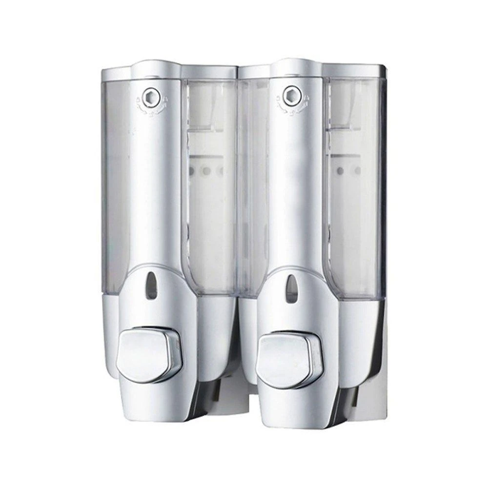 Dispenser Duplo Shampoo Sabonete Liquido Alcool Banheiro Hotel Casa Shopping