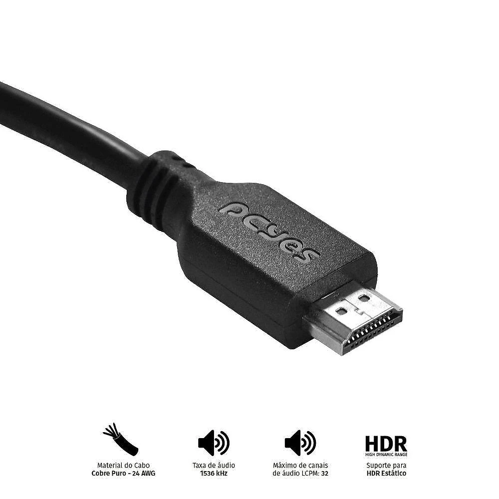 Cabo Hdmi 2.0 4k Puro Cobre 20m