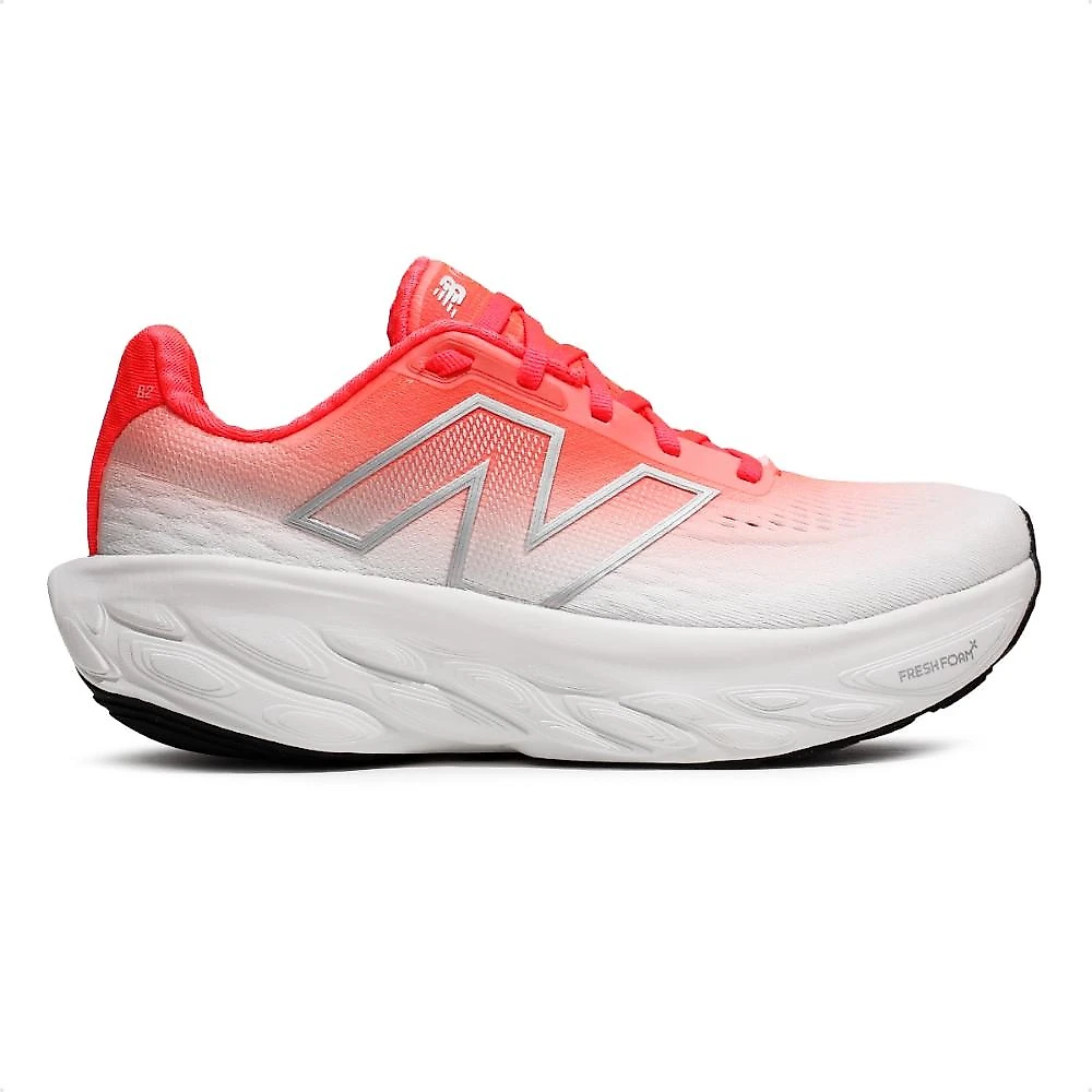 Tênis New Balance 1080 V14 Feminino + 3 Pares de Meias Branco / Coral - 34