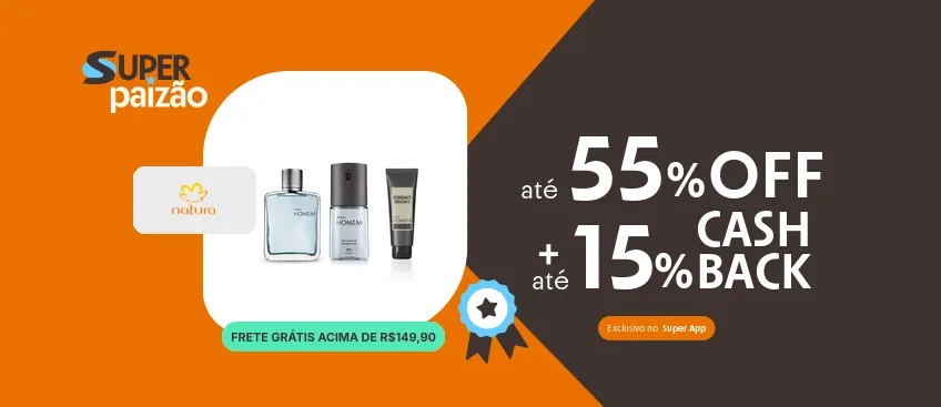 Loja Natura com até 15% de cashback