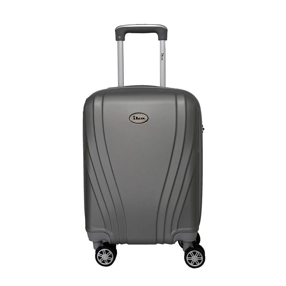 Mala De Bordo Pequena Para Viagem Em ABS Ika Vanguard Cadeado Integrado Rodas Duplas 360º Cinza P