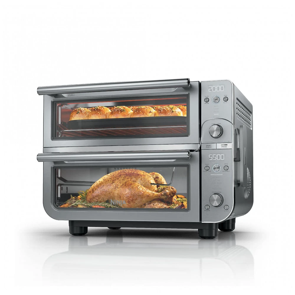 Forno de Bancada Ninja DCT871 Double Oven Pro Zona Dupla 12-em-1 Air Fryer 28,6L Prata 110V
