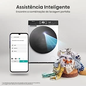 Lava e Seca Hisense 12kg/8kg WD3S12 Connect Wi-Fi Inverter Branca 110V
