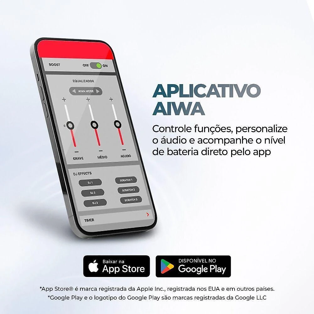 Fone de Ouvido Earbud Aiwa AWS-EB-06-CL-WG Bluetooth 6.0 32h Bivolt Branco