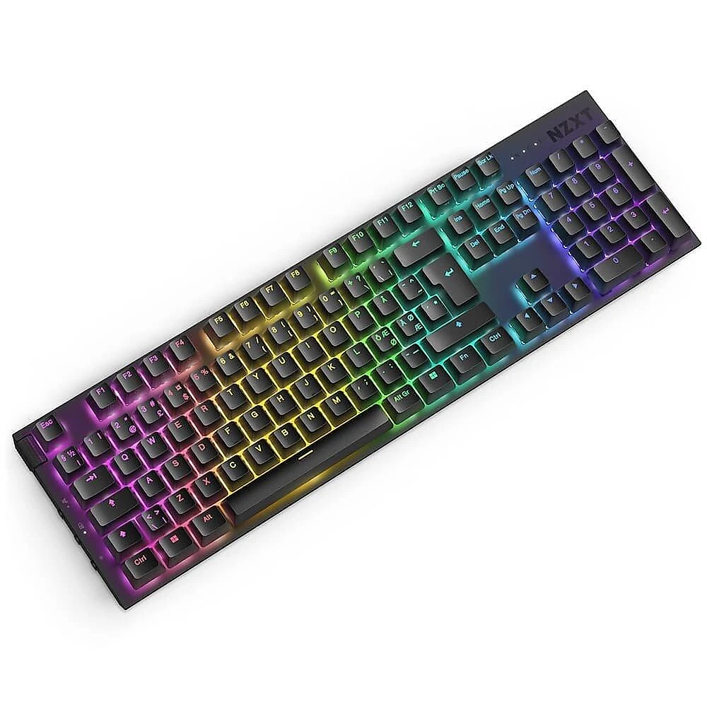 Teclado Óptico Gamer NZXT Function 2 Full Size, RBG, USB-C, Layout US, Preto - KB-001NB-US