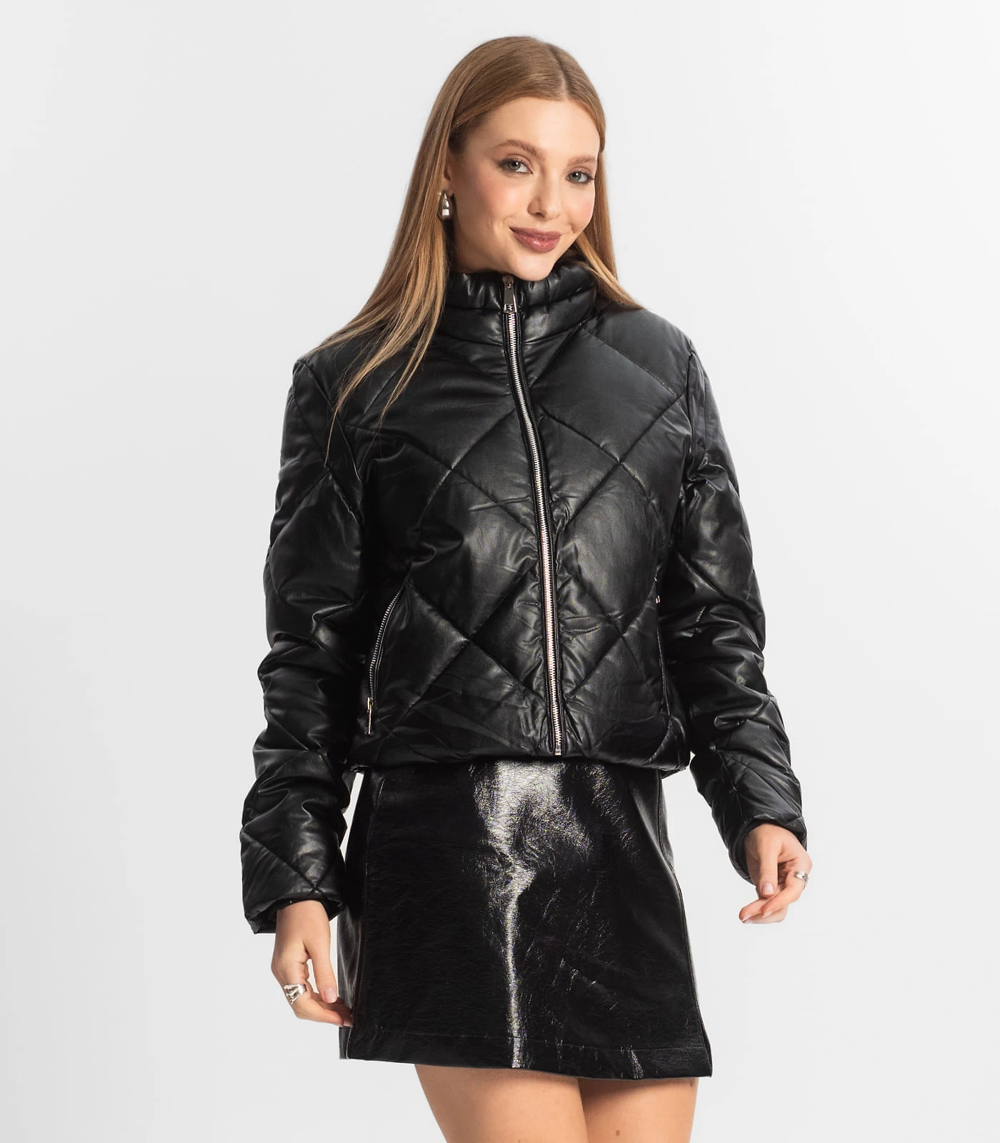 Miniatura Jaqueta Feminina Puffer Forrada Giada Preto G