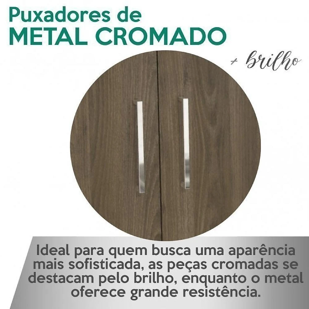Kit 2 Peças 1 Mesa em L 1 Armário Alto com Nicho Tamburato Conjunto Escritório com Mesa LD com Armário Diretor Artany Charuto/Preto