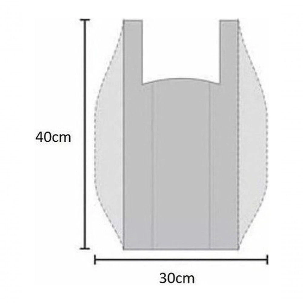 Sacola Plástica Reciclada 40x50 Kit 10KG para Embalagens Reforçadas Creme Higipack