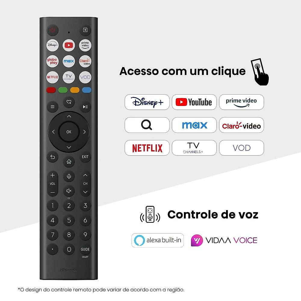 Smart tv 55” 4k uhd hisense 55u6qv mini led 60hz vidaa dolby vision